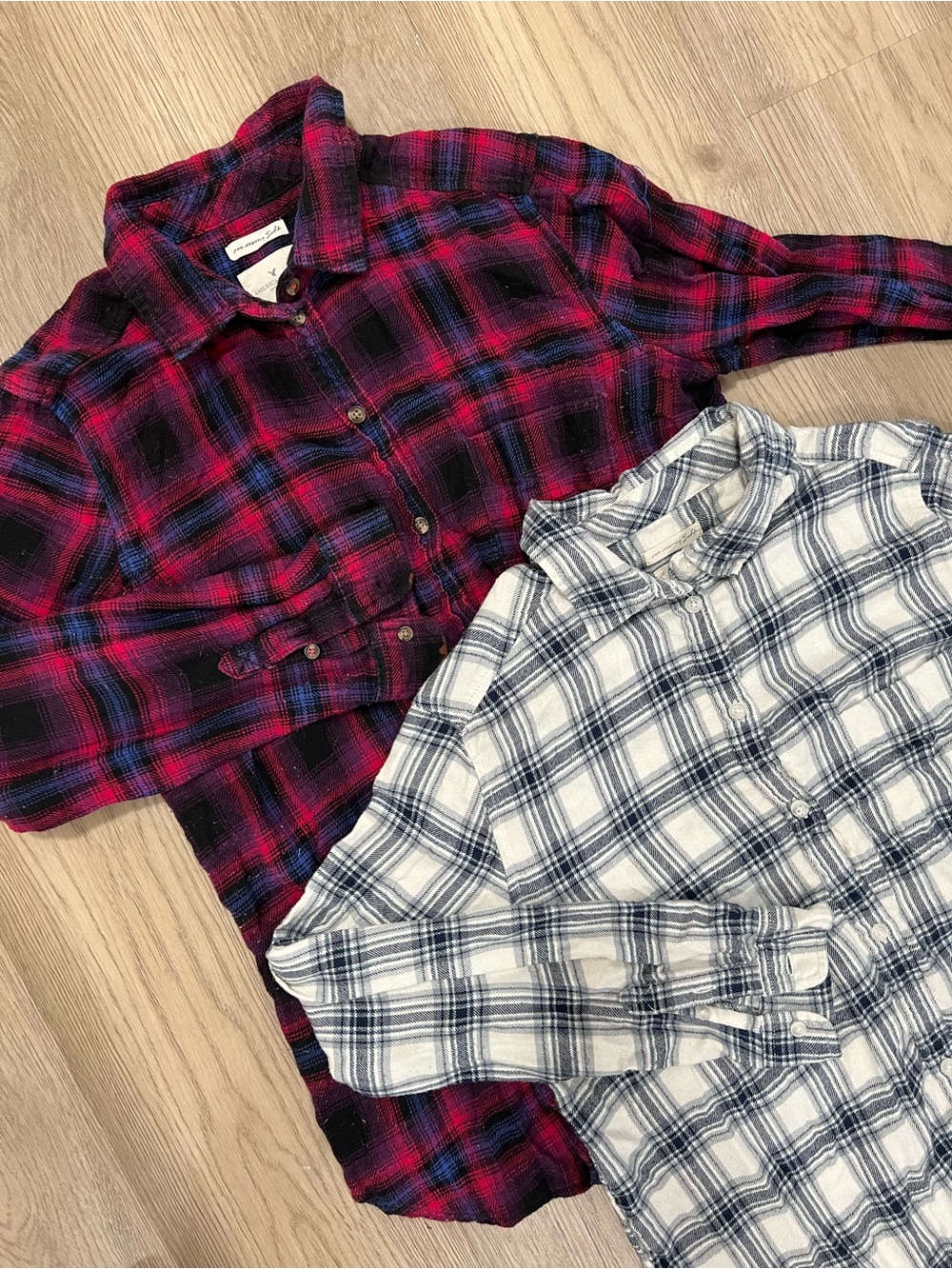 American Eagle Amazingly Soft Boyfriend Fit Plaid Flannel Bundle Size Large